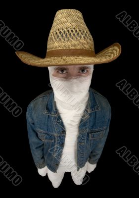 Bandaged funny cowboy