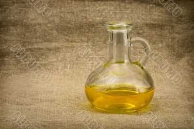 Carafe with yellow oil