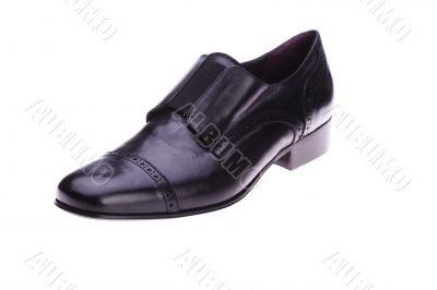 Black male shoe isolated on the white