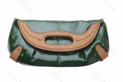 Green leather handbag