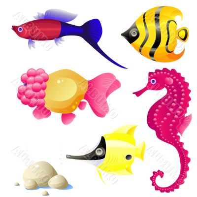 Tropical fish set