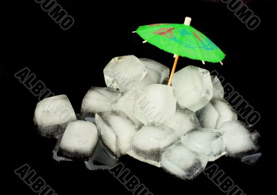 Ice and little umbrella