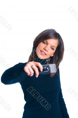 The girl with phone