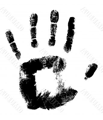 Black Handprint on White