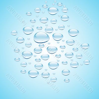 Blue water with bubbles