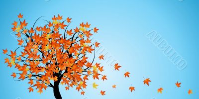 Abstract tree with autumn leaves