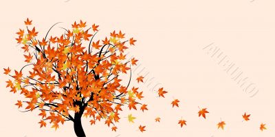 Abstract tree with autumn leaves