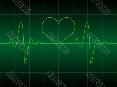 Heart cardiogram with heart on it