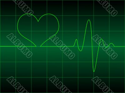Heart cardiogram with heart on it