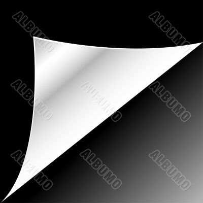 black paper page with curl