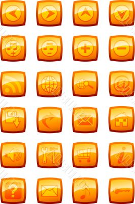 Vector illustration of glossy multimedia icon set