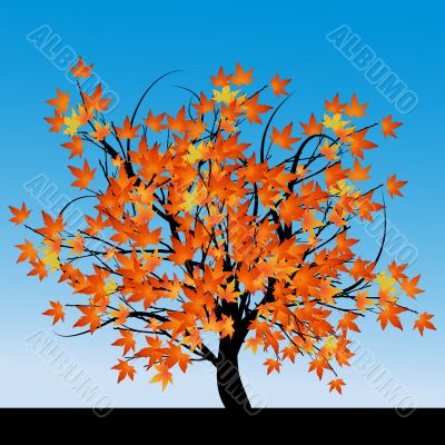Abstract tree with autumn leaves