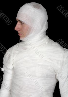Man in bandage