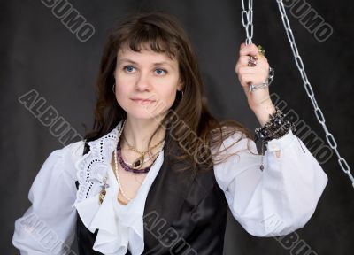 The girl - pirate and metal chain