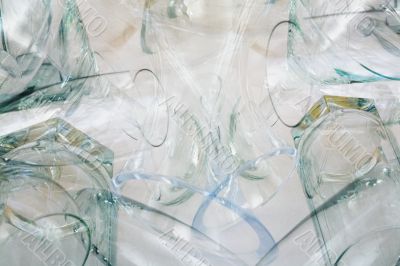 Heap of glasswares - abstract background