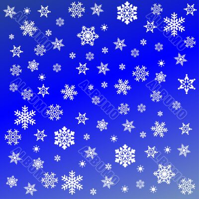 snowflakes on blue background