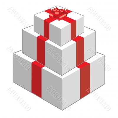 Christmas present box with a bow