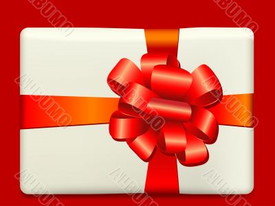 Christmas present box with a bow