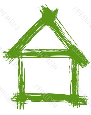 Vector illustration of a green house