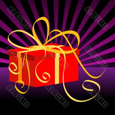 Christmas present box with a bow