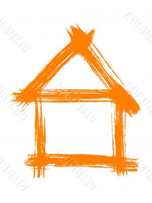 Orange painted house