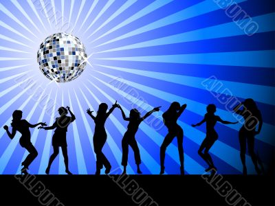 silhouettes of people dancing on the dancefloor