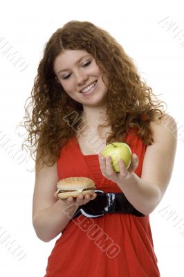 Hamburger or apple