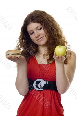 Hamburger or apple