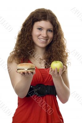 Hamburger or apple