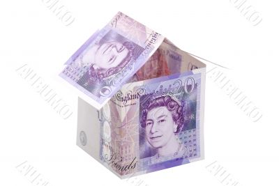 Money house white background