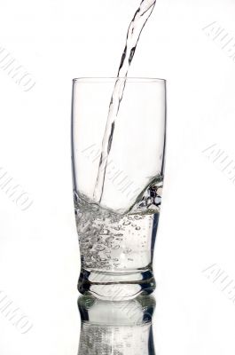 a glass of mineral water