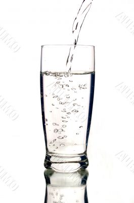 a glass of mineral water