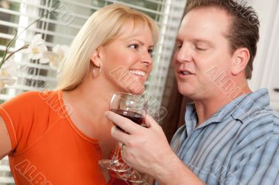 Happy Couple Enjoying Wine