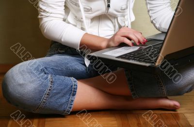 Girl with a computer