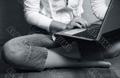 Girl with a computer
