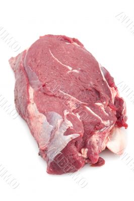 raw beef on white
