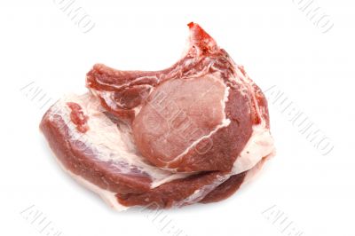 raw meat on white
