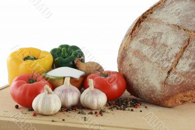 Bread with vegetables