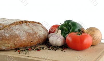 Bread and vegetables