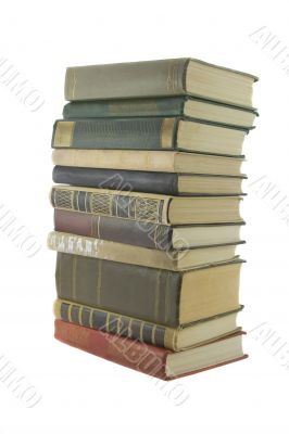 stack of books isolaited on a white background