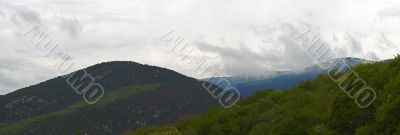 clouds over mountains