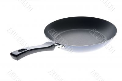 Black griddle macro on white background