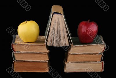 Books and apples