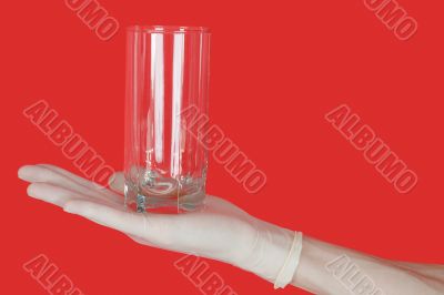 Glass of water on hand
