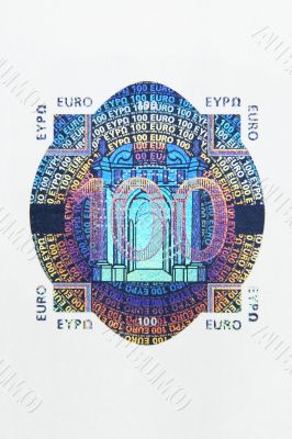 100 Euro Hologram Macro