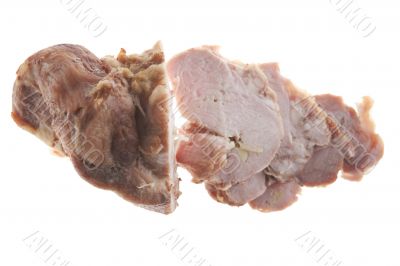 cold boiled pork closeup