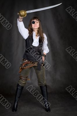 The girl - pirate with eye patch