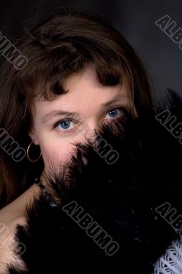 Portrait of the girl with a fan