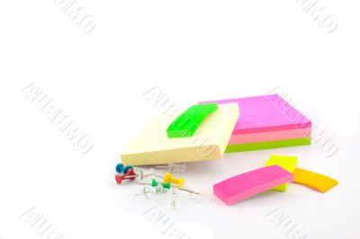 office supplies on a white background