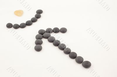 stone arrow and goal